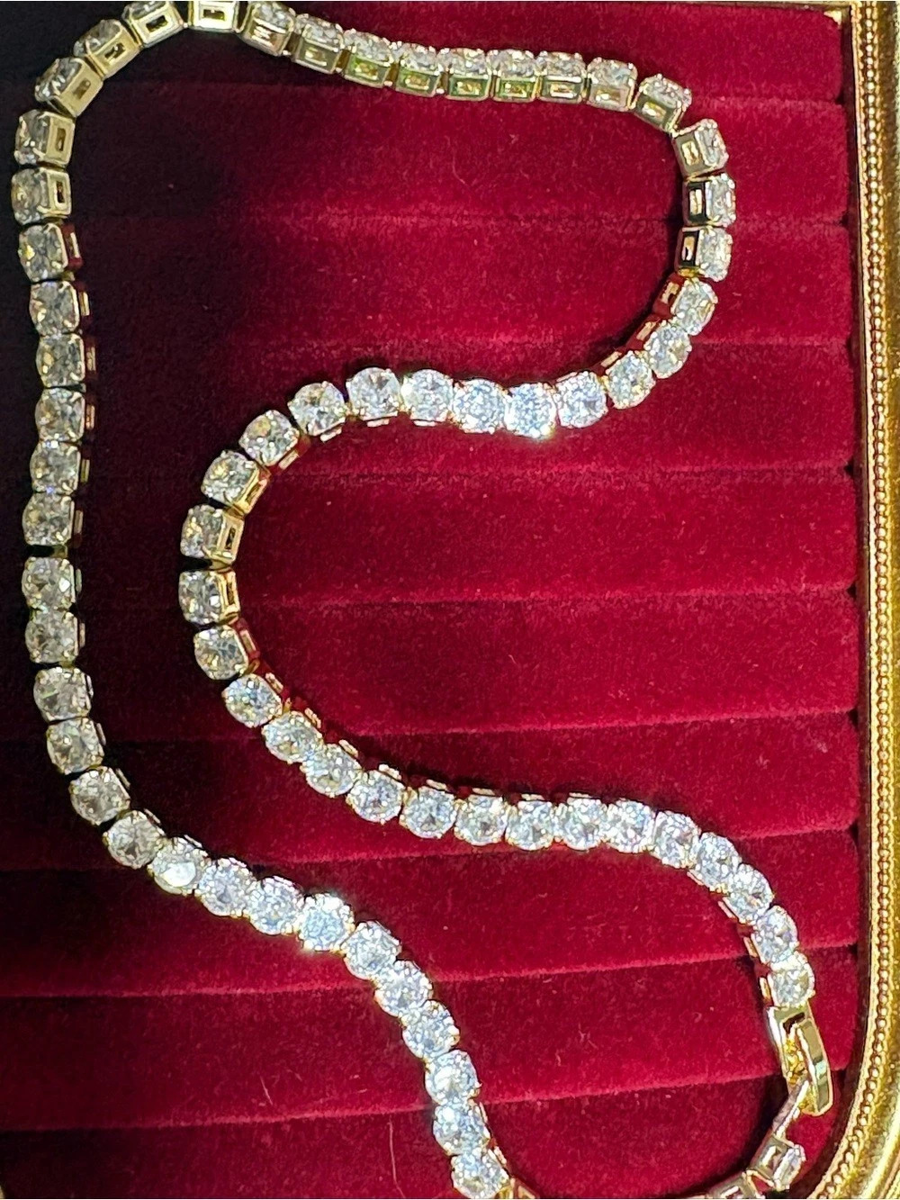 18kt gold filled  quality cubic zirconia 18”Necklace NWT